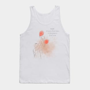 Daddy and his child line drawing and watercolor Tank Top